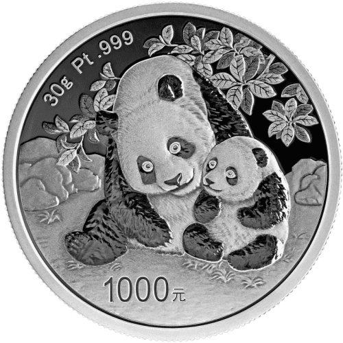 1000 юаней Панда 2024 год, платина, Pt 999 30 г.